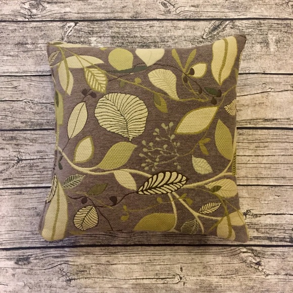 Taupe/Green Throw Pillow - Picture 2 of 3